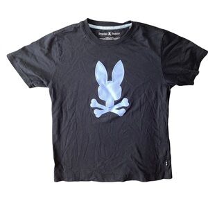 Boys Psycho Bunny‎ Graphic T-Shirt Navy Blue Pima Cotton Size Large 14-16
